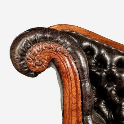 A William IV rosewood chaise longue attributed to Gillows