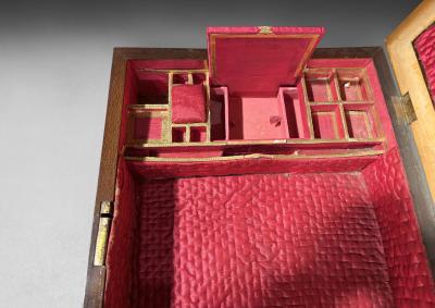 A William Mary walnut oyster veneered lace box