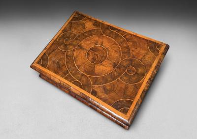 A William Mary walnut oyster veneered lace box