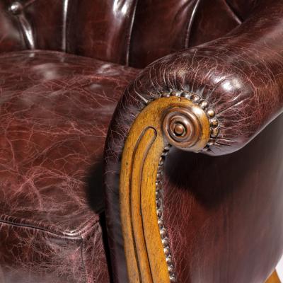 A William lV shaped mahogany library chair