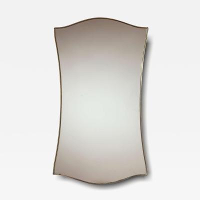 A brass mirror with brass frame and mirrored glass Italy 1960s