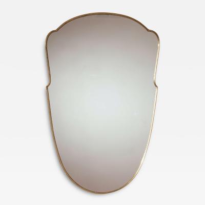 A brass mirror with polished brass frame and mirrored glass Italy 1960s