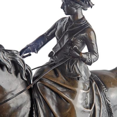 A bronze equestrian portrait of Queen Victoria by Thornycroft