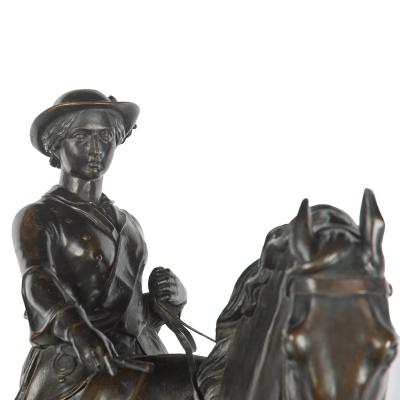 A bronze equestrian portrait of Queen Victoria by Thornycroft