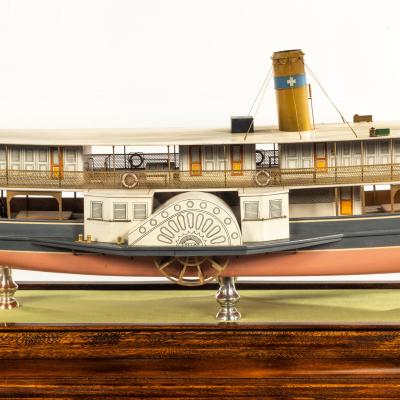 A builder s model of the Brazilian passenger paddle steamer Caxias