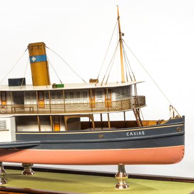 A builder s model of the Brazilian passenger paddle steamer Caxias