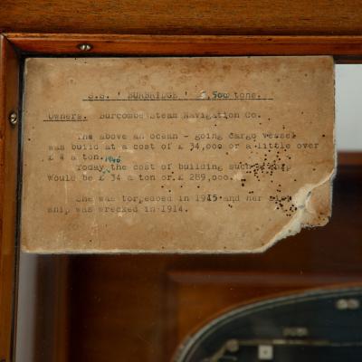 A cased shipyard model of S S Burbridge S S Burcombe 1912