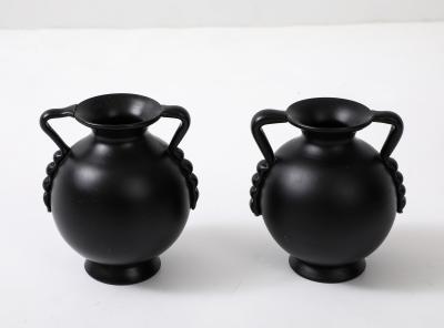 A collection of Swedish Black Glass Vessels Engshyttan Glassworks Ca 1950s