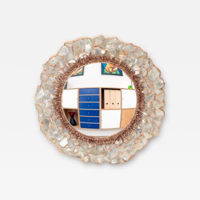 A contemporary Artist made gilt resin and mica mirror