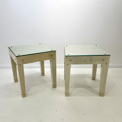 A contemporary pair of side tables in the manner of Jean Michel Frank France 