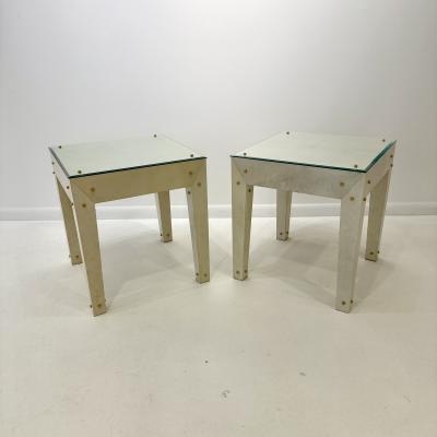 A contemporary pair of side tables in the manner of Jean Michel Frank France 