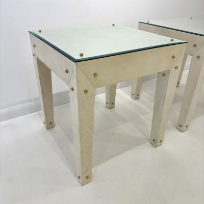 A contemporary pair of side tables in the manner of Jean Michel Frank France 