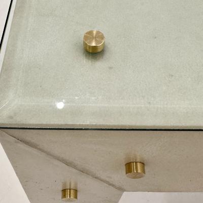 A contemporary pair of side tables in the manner of Jean Michel Frank France 