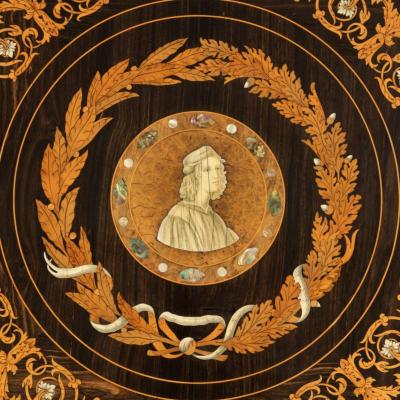 A decorative intarsia roundel in the Renaissance style Giovanni Battista Gatti