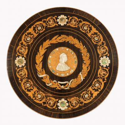 A decorative intarsia roundel in the Renaissance style Giovanni Battista Gatti