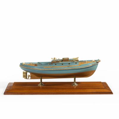 A detailed owner s model or shipyard model of a double ended harbour launch