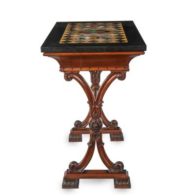 A fine Derbyshire black marble end support specimen table