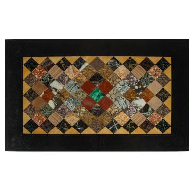 A fine Derbyshire black marble end support specimen table