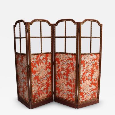 A fine French 1920s 4 Panel Folding Screen Room Divider