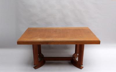 A fine French Art Deco Rectangular Oak Dining Table