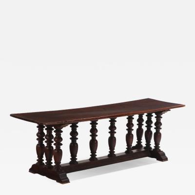 A fine Italian walnut Refectory or Library Table 18th C 