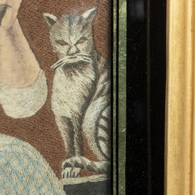 A fine Regency silkwork picture of The Industrious Cottage by Ann Wilson c 1810