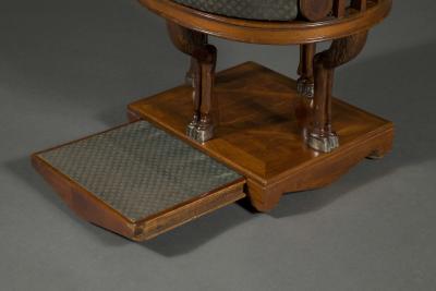 A fine and unusual neoclassical mahogany and silvered bronze