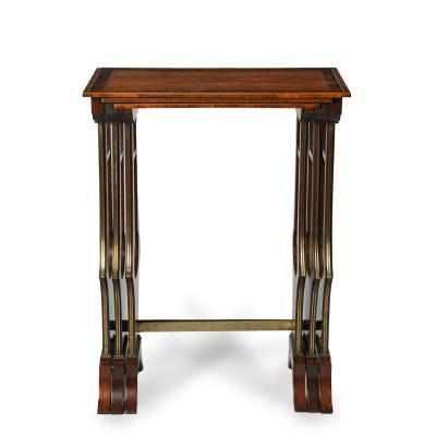 A fine and unusual nest of three Regency tables
