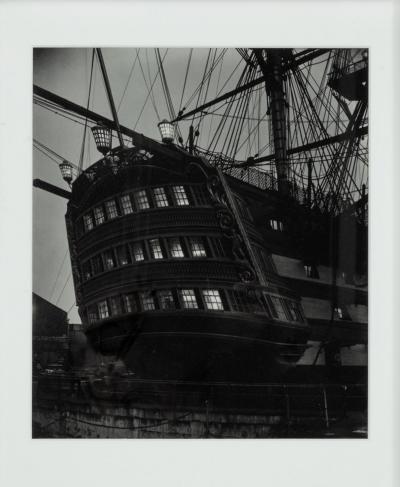 A fine gelatin print of the stern of HMS Victory by Gale Polden Ltd