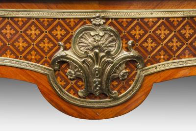 A fine kingwood and marquetry bureau plat in the French taste