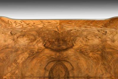 A fine mid Victorian burr walnut writing table