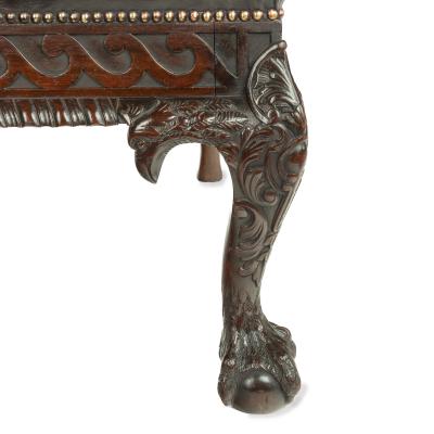 A fine pair of generous late Victorian mahogany eagle armchairs