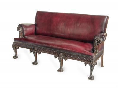 A fine pair of large late Victorian mahogany eagle sofas