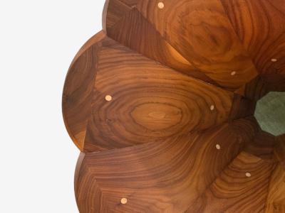 A for Ara Contemporary Walnut Gold Leaf Floor Standing Speakers USA 21st C