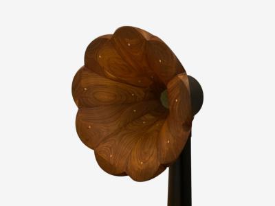 A for Ara Contemporary Walnut Gold Leaf Floor Standing Speakers USA 21st C