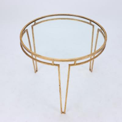 A gilt iron side table in the manner of J Royere circa 1950 