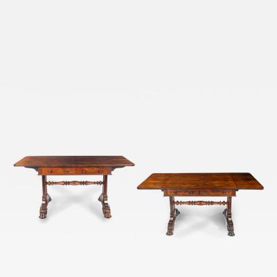 A good matched pair of late Regency sofa tables attributed to Trotter