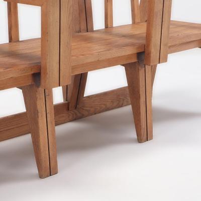 A great Italian oak three section bench circa 1960 