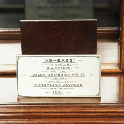A half hull model of Egyptian Coast Guard Cutter Ab Bass by G L Watson 1891