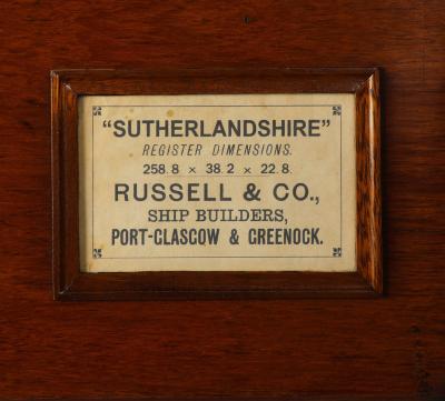 A half hull model of Sutherlandshire by Russell Co 1882