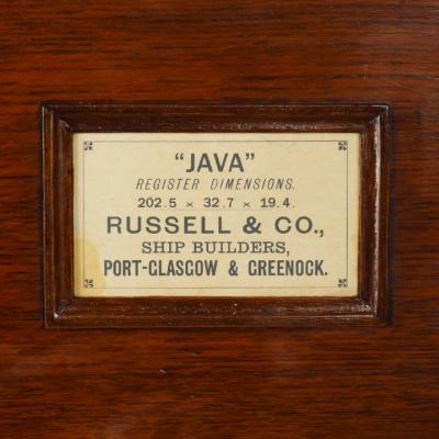 A half hull model of iron barque Java 1881