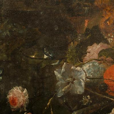 A large 19th Century Continental School Grotto Feast with Landscape 