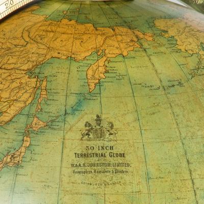 A large 30 inch W A K Johnston library globe