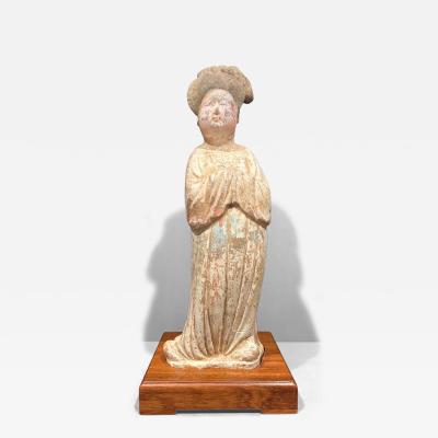 A large Pottery Tomb Figure of a Corpulent Lady TL tested 