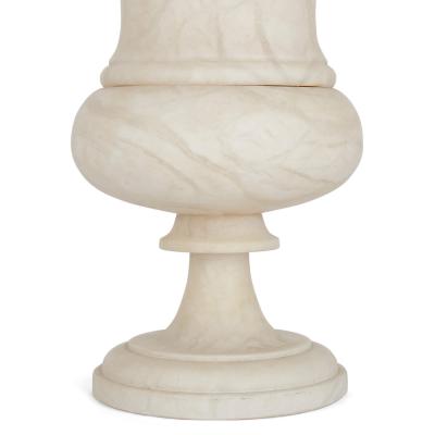 A large alabaster campagna shaped vase