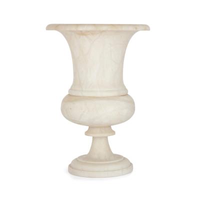 A large alabaster campagna shaped vase