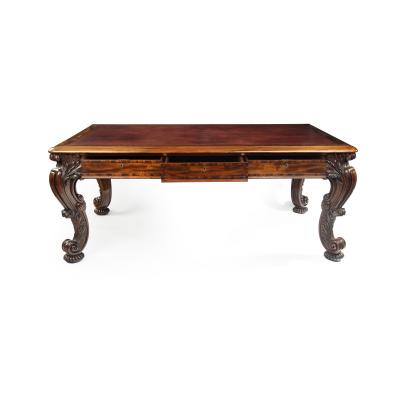 A large late Regency mahogany partner s library table attributed to Gillows