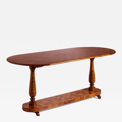 A large oval serving table artistic Chiavari craftsmanship Italy 1940s