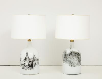 A large pair of Holmegaard lamps Designed by Michael Bang