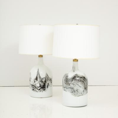 A large pair of Holmegaard lamps Designed by Michael Bang